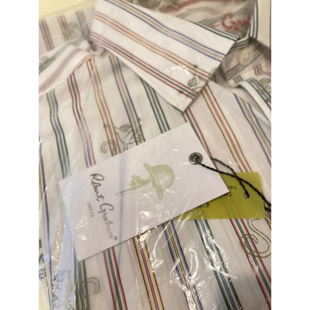 NWT Robert Graham Trinidad Monkey See Classic Fit Dress Shirt Size XL - Picture 4 of 7